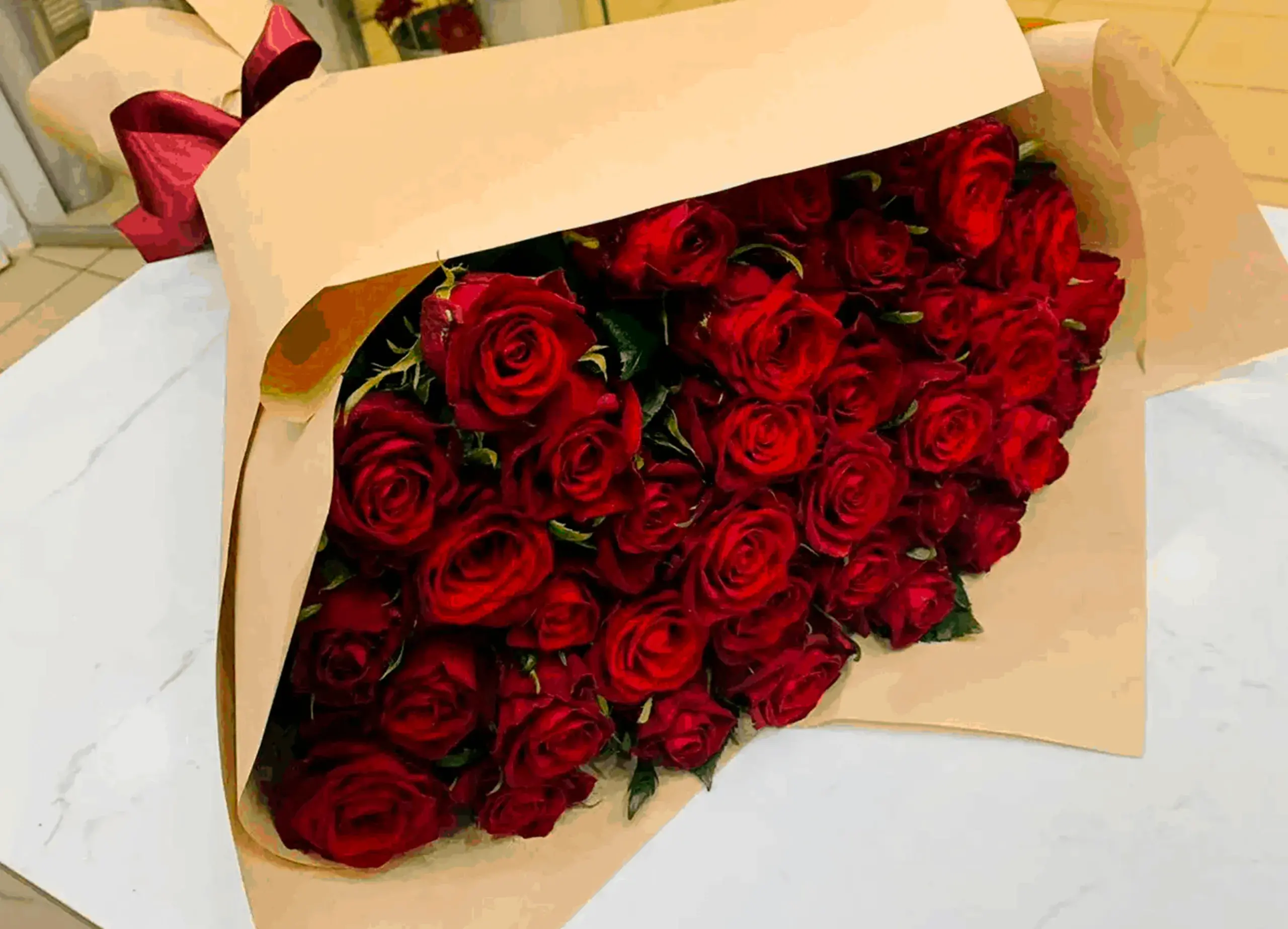 Букет из 25 роз 60 см Букет из 25 роз 60 см